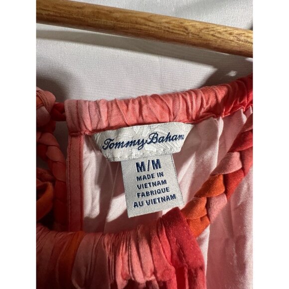 Tommy Bahama Dress Woman's M Orange/Red Tie Dye Maxi Boho Flowy Braided … - Picture 3 of 6